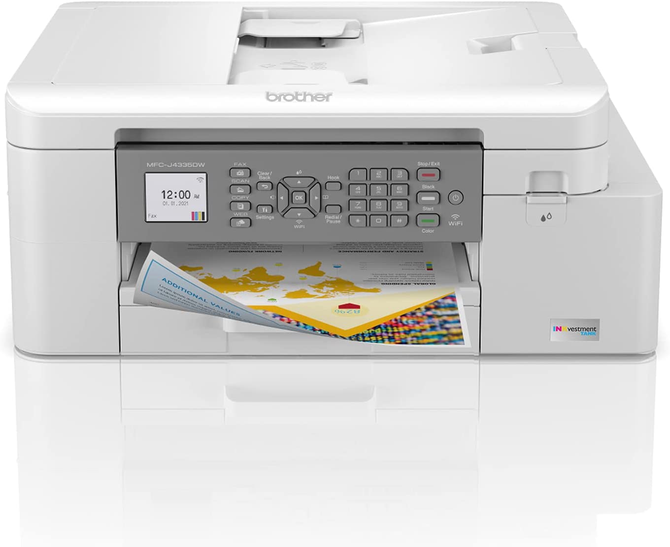 Brother MFC-J4335DW INKvestment-Tank All-in-One Color Printer with Duplex and Wireless Printing Plus Up to 1-Year of Ink in-Box