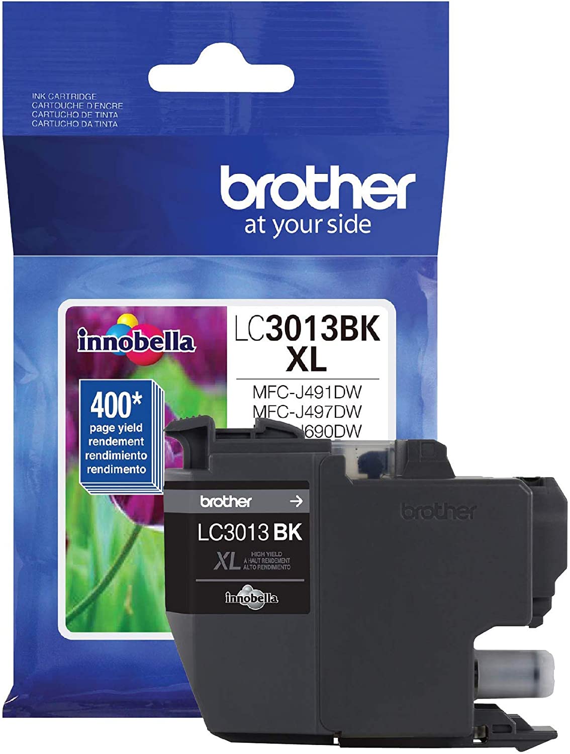 Brother Printer High Yield Ink Cartridge Page Up To 400 Pages Black (LC3013BK), Standard