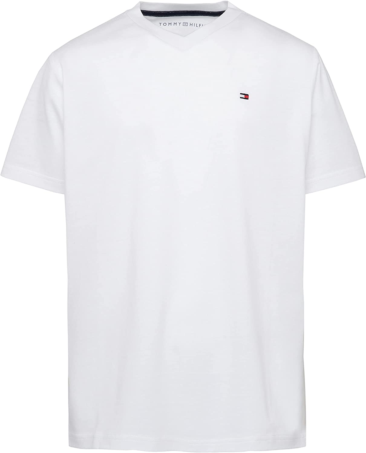 Tommy Hilfiger Boys' Little Short Sleeve Ken, Solid Color with Embroidered Logo, V-Neck &Crewneck Ringer T-Shirt