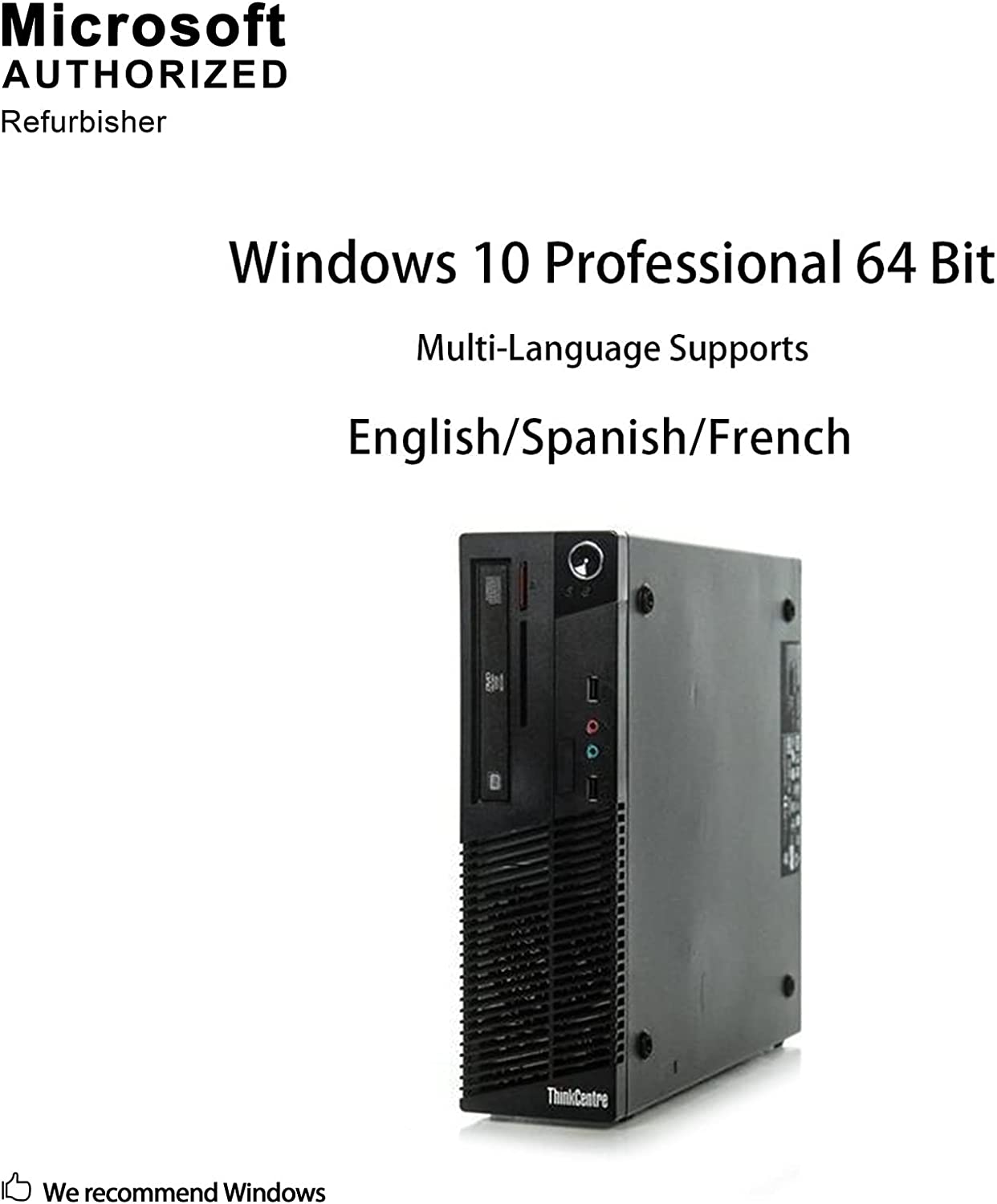 lenovo ThinkCentre M73 SFF Small Form Factor Business Desktop Computer, Intel Dual-Core i3-4130 3.4GHz, 8GB RAM, 500GB HDD, USB 3.0, WiFi, DVD, Windows 10 Professional (Renewed)