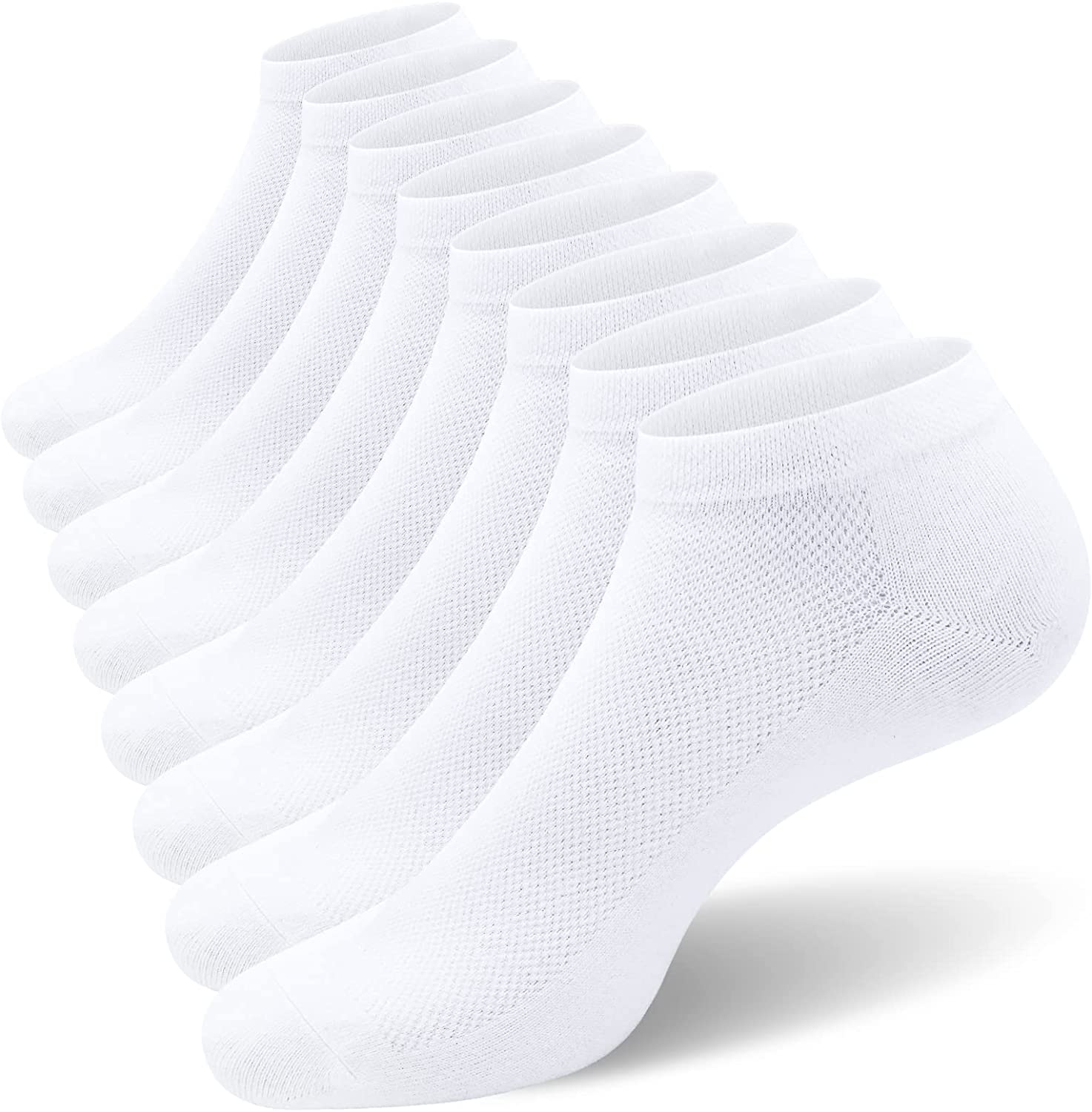 SIXDAYSOX 8 Pack Mens Ankle Socks Cushioned Low Cut Sock Size 11-13/14-16