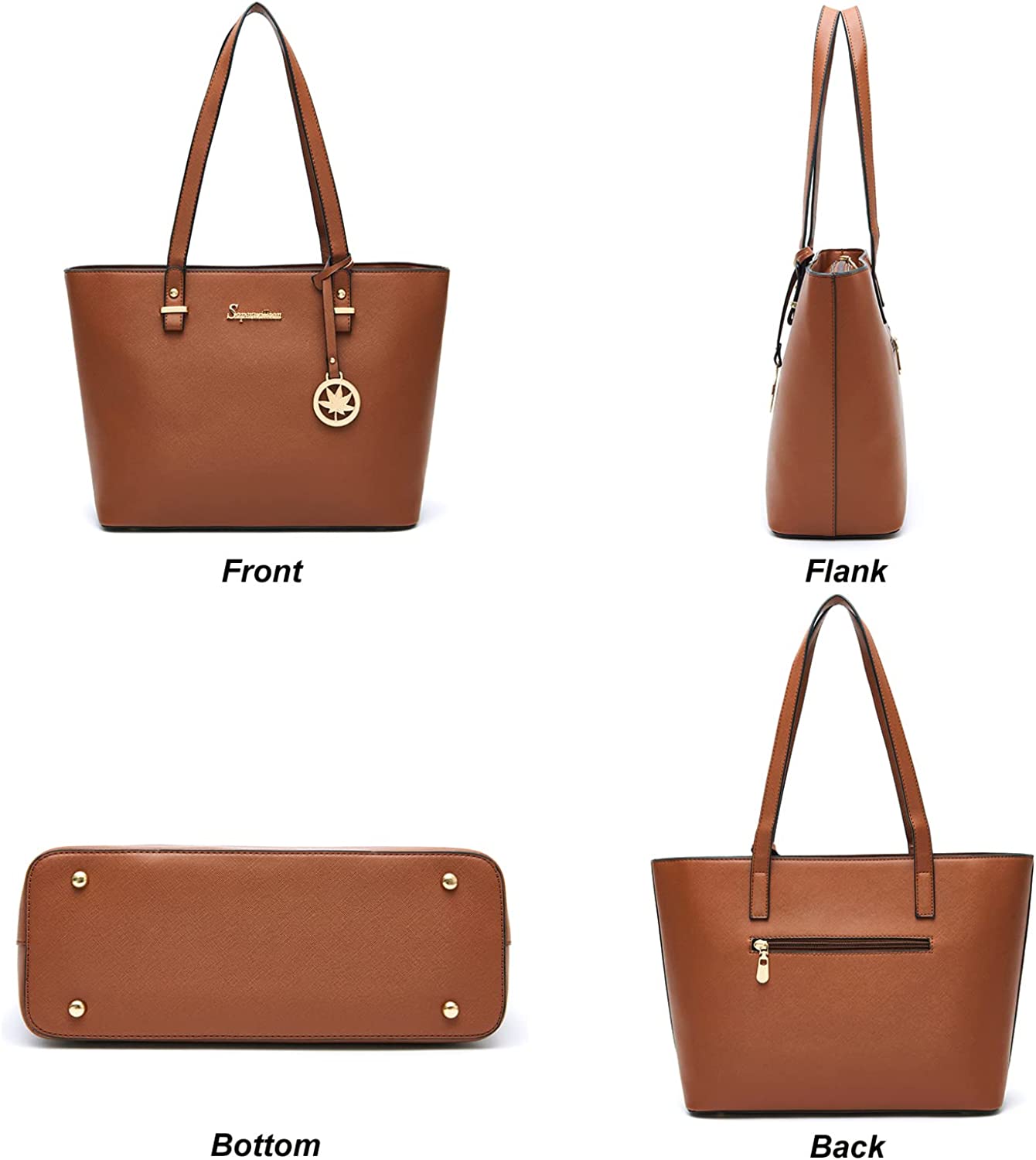 Soperwillton Handbag for Women Wallet Tote Bag Shoulder Bags Top Handle Satchel 5pcs Purse Set