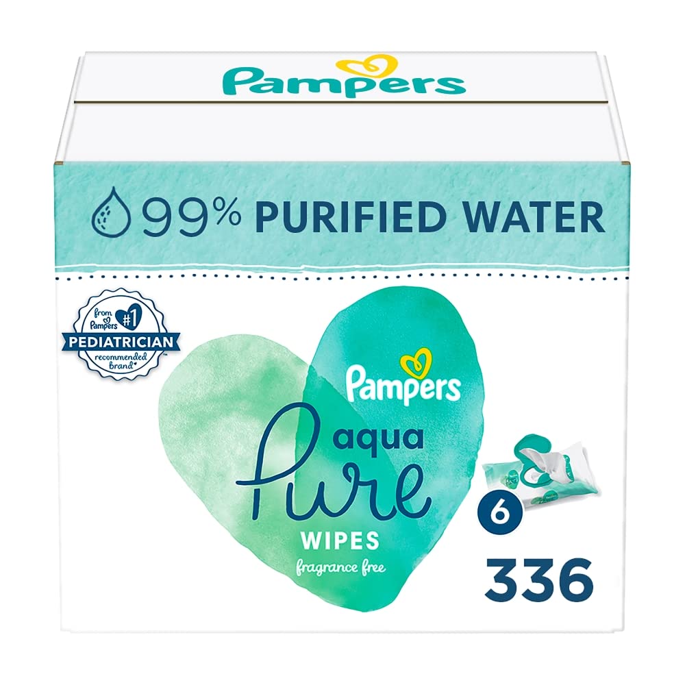 Pampers Aqua Pure Sensitive Baby Wipes 6X Pop-Top 336 Count
