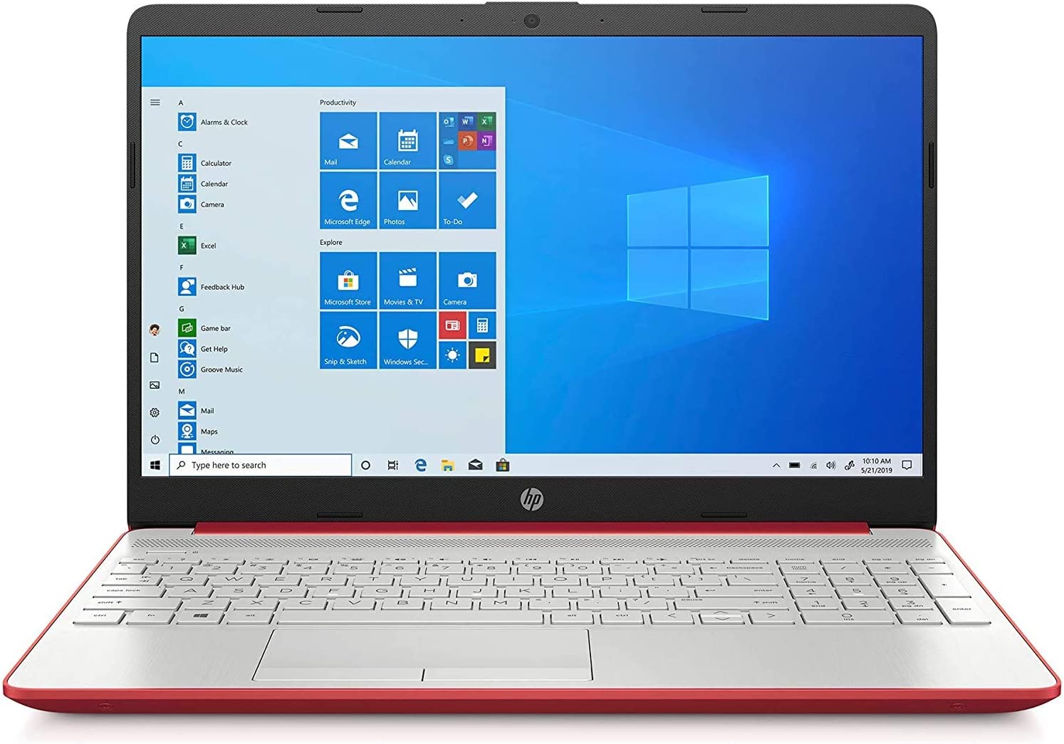 2020 HP 15.6" HD LED Display Laptop, Intel Pentium Gold 6405U Processor, 4GB DDR4 RAM, 128GB SSD, HDMI, Webcam, WI-FI, Windows 10 S, Scarlet Red