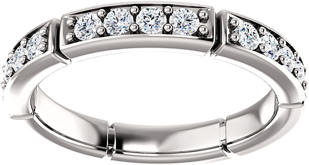Madina Jewelry 1.70 ct Ladies Round Cut Diamond Eternity Wedding Band Ring in 14 kt White Gold