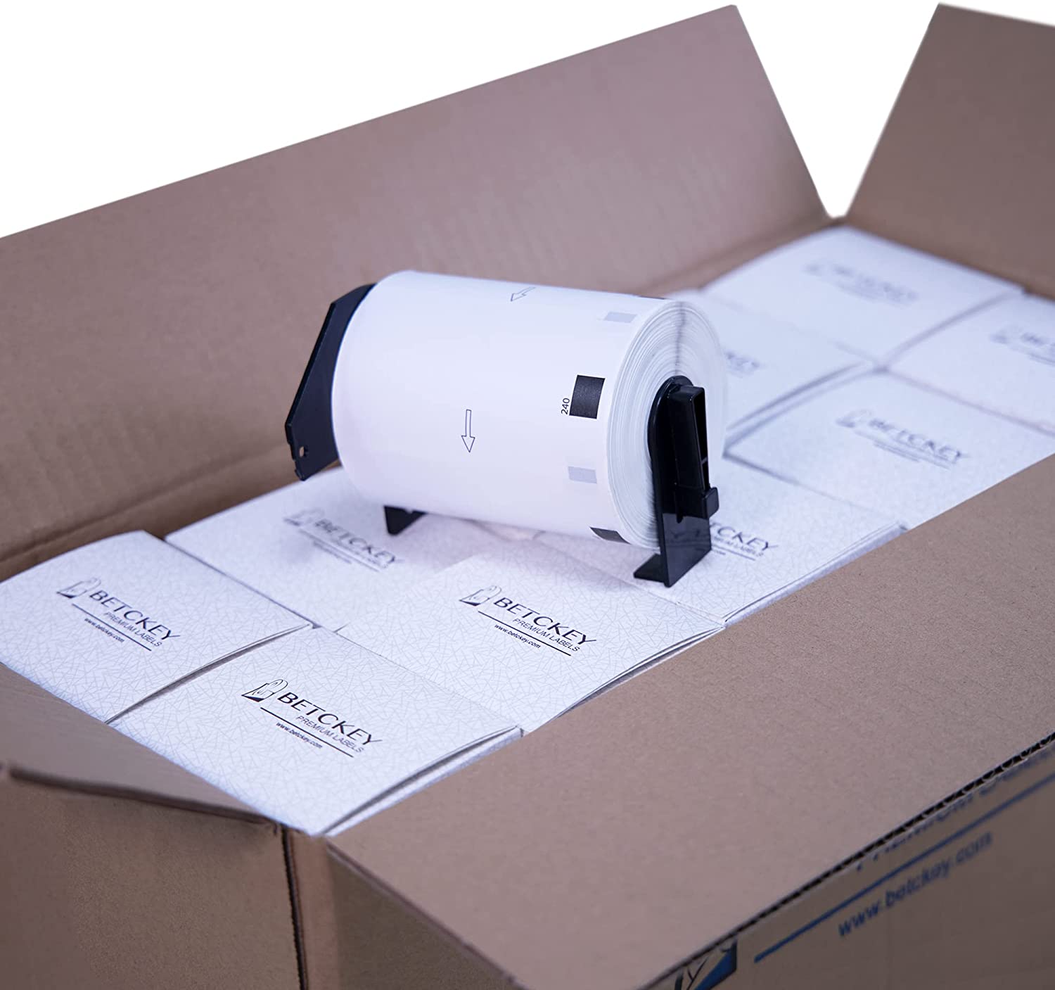 BETCKEY - Compatible Shipping/Barcode Labels Replacement for Brother DK-1240 (4" x 2"), Use with Brother QL Label Printers [18 Rolls/10800 Labels]