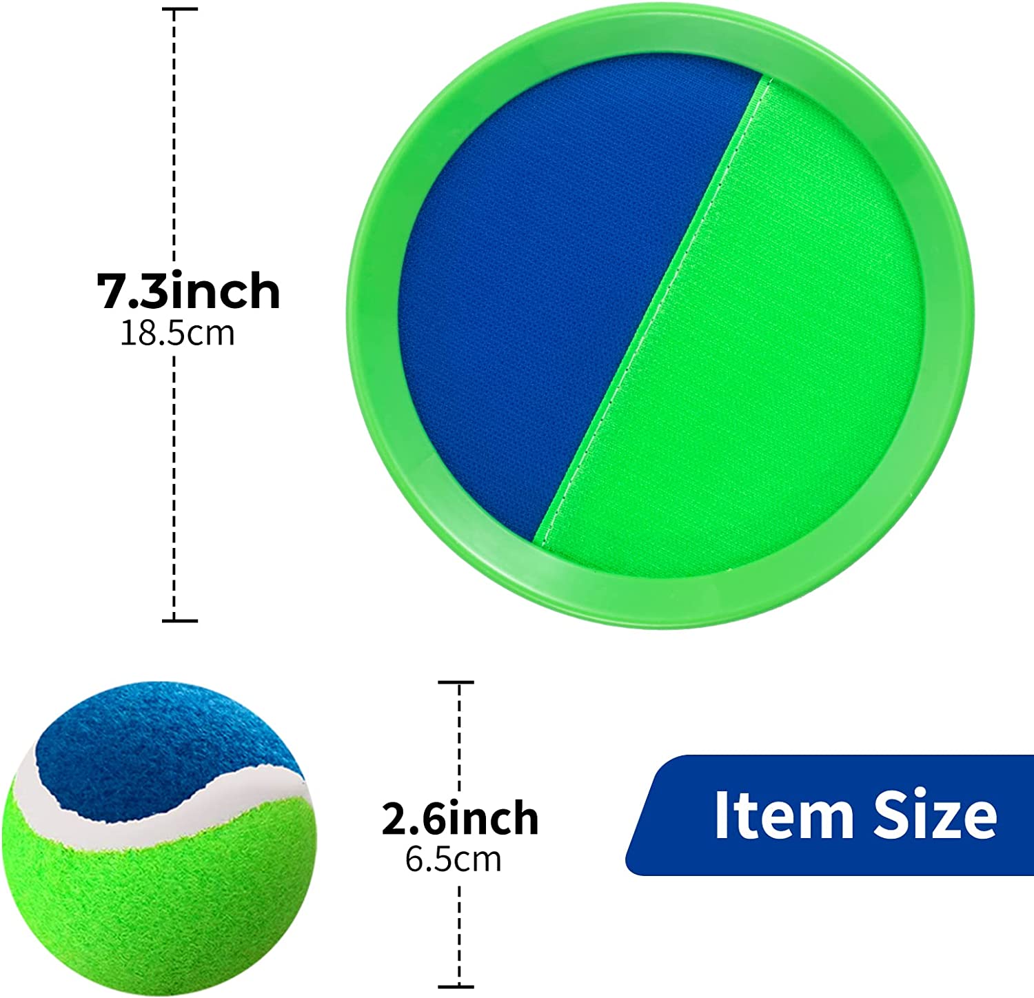 Bufeeaye Outside Toys for Kids Ages 4-8 - Toss and Catch Ball Set, Kids Outdoor Games Yard Games for Kids and Adults with 6 Paddles and 3 Balls Toys for 3 4 5 6 7 8 Year Old Boys Girls Birthday