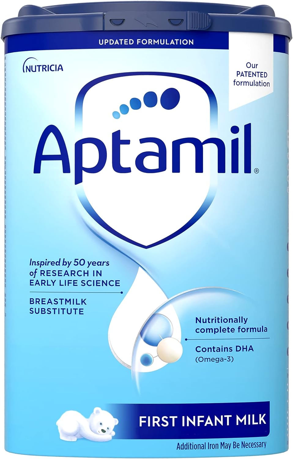 Aptamil Stage 1, No. 1 Baby Formula in Europe, Milk Based Powder Infant Formula with DHA, Omega 3 & Prebiotics, 1.76 Pound (Pack of 1)