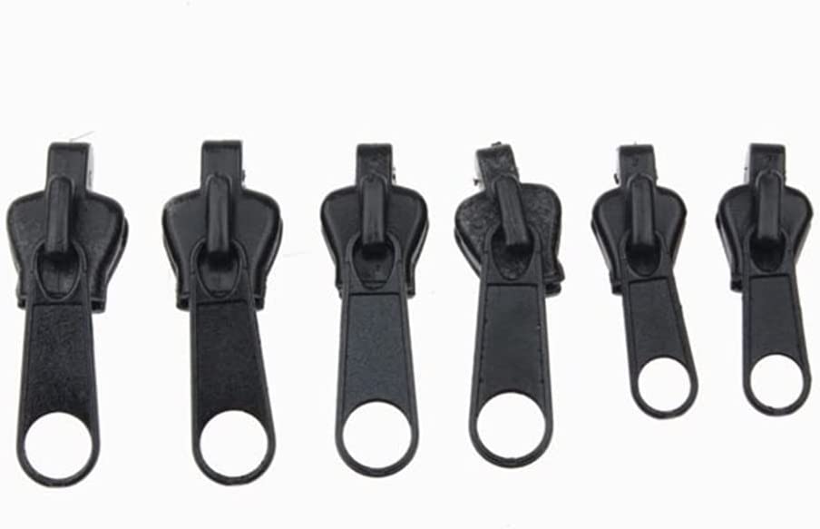 6Pcs Fix Zip Puller 3 Sizes Universal Instant Fix Zipper Repair Kit， Replacement Zip Slider Teeth Rescue Zippers Sewing Clothes