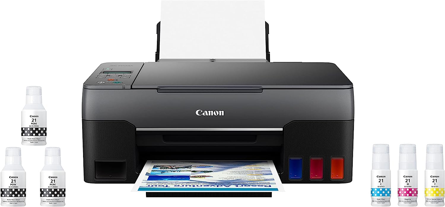 Canon G3260 All-in-One Printer | Wireless Supertank (Megatank) Printer | Copier | Scan, with Mobile Printing, Black, one Size (4468C002)