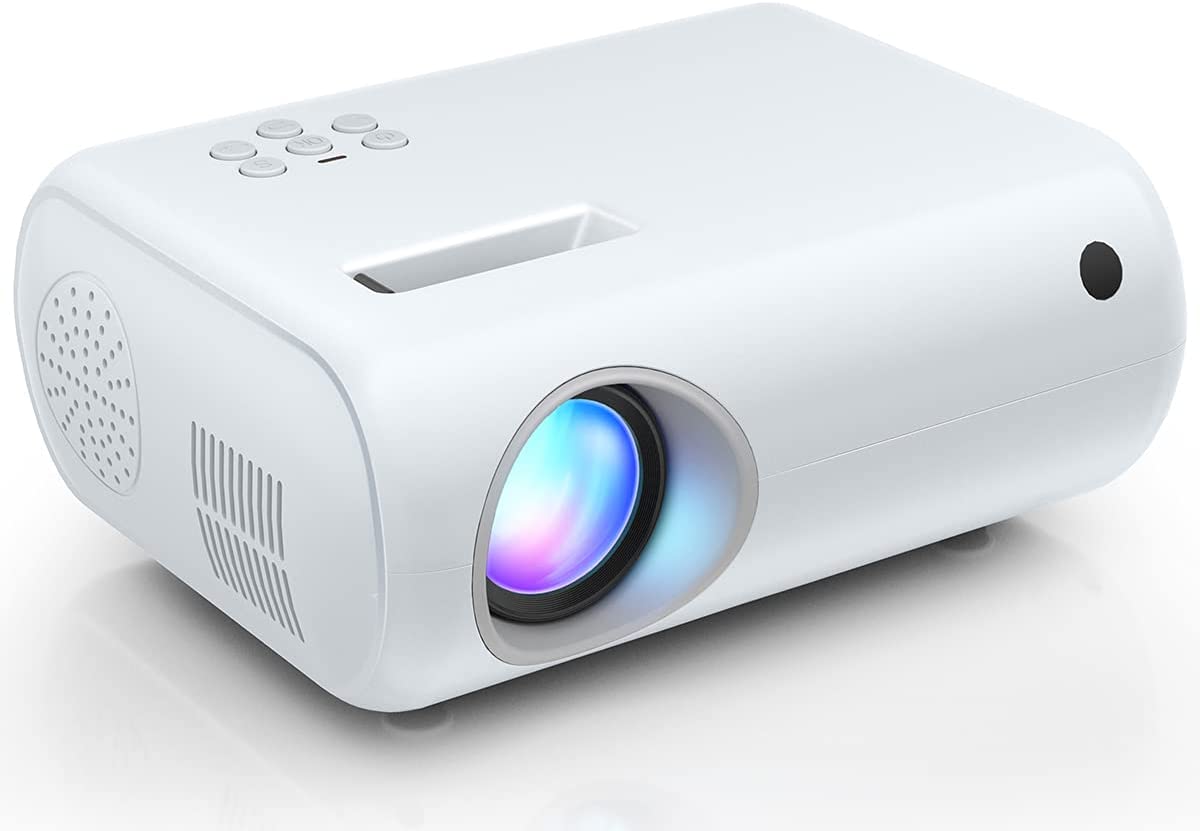 Mini Projector, CLOKOWE 2023 Upgraded Portable Projector with 7000 Lux and Full HD 1080P, Movie Projector Compatible with iOS/Android Phone/Tablet/Laptop/PC/TV Stick/Box/USB Drive/DVD/Game Console
