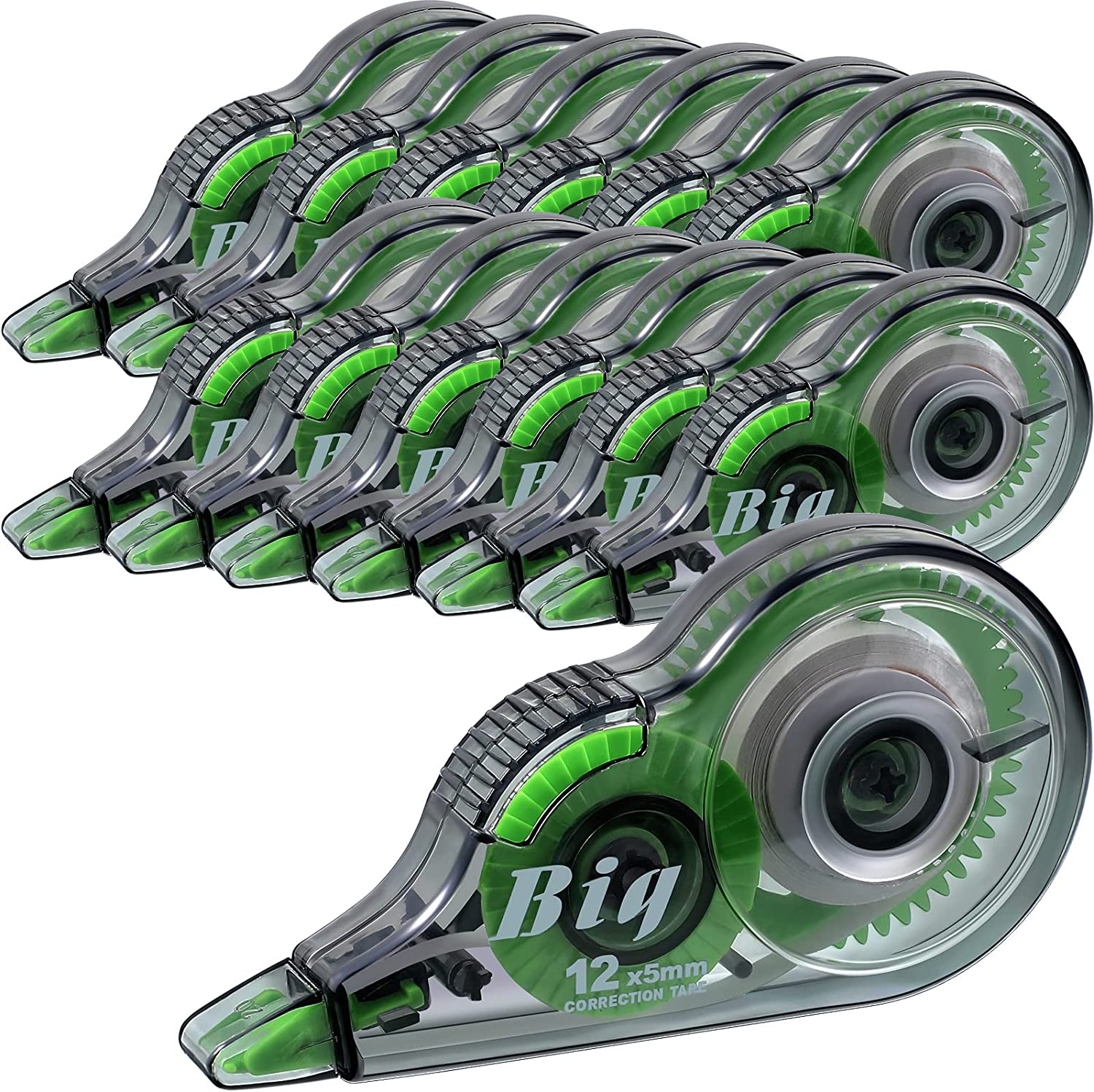 Correction Tape Eraser White out Tape Original Correction Wide Tape Wipe out Easy to Use Applicator Translucent Tape Shows for School Office Note Journal Scrapbooking, 0.2 Inch x 39.4 Feet (12 Pieces)