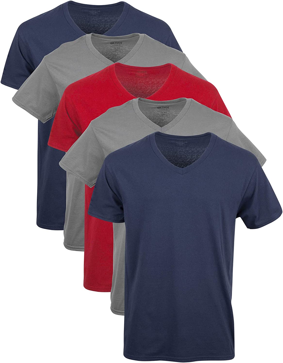 Gildan Men's V-neck T-shirts, Multipack, Style G1103