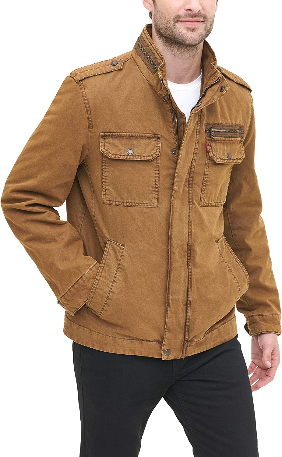 Levi's Men's Big & Tall Washed Cotton Military Jacket