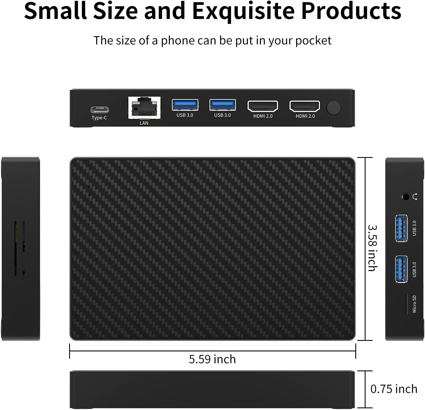 Windows Mini PC HIGOLEPC, Celeron Intel J4125 Mini Computers 8GB DDR4 128GB eMMC Fanless Mini PC Support Dual HDMI 4K, WiFi 6.0, BT 5.2 Home/Business Mini pc Windows 11