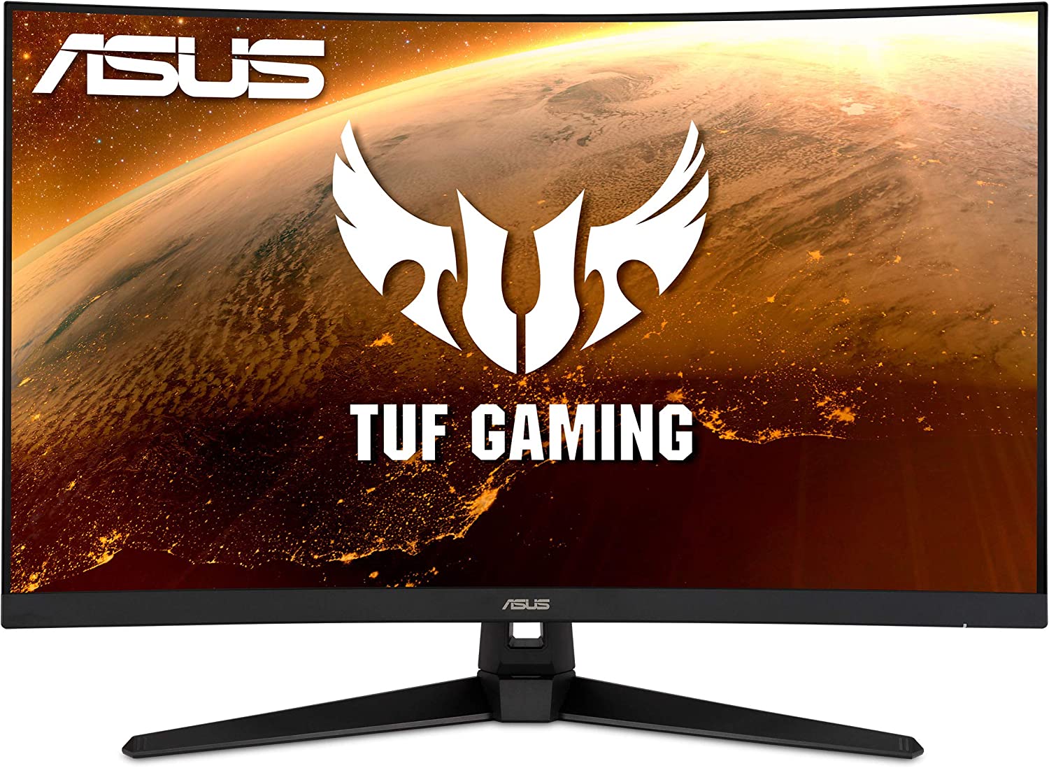 ASUS TUF Gaming 32" 1440P HDR Curved Monitor (VG32VQ1B) - QHD (2560 x 1440), 165Hz (Supports 144Hz), 1ms, Extreme Low Motion Blur, Speaker, FreeSync Premium, VESA Mountable, DisplayPort, HDMI