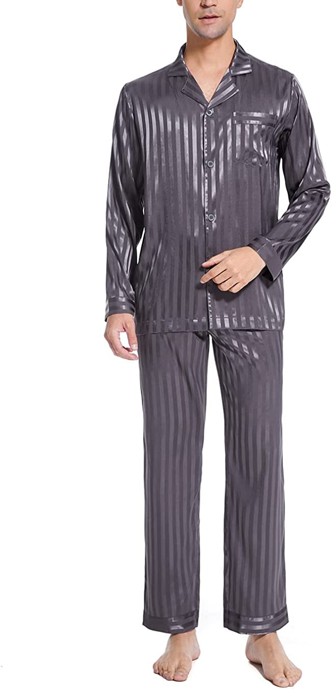 DAVID ARCHY Men's Pajamas Set Long Tops and Bottoms Sleepwear Loungewear Pjs