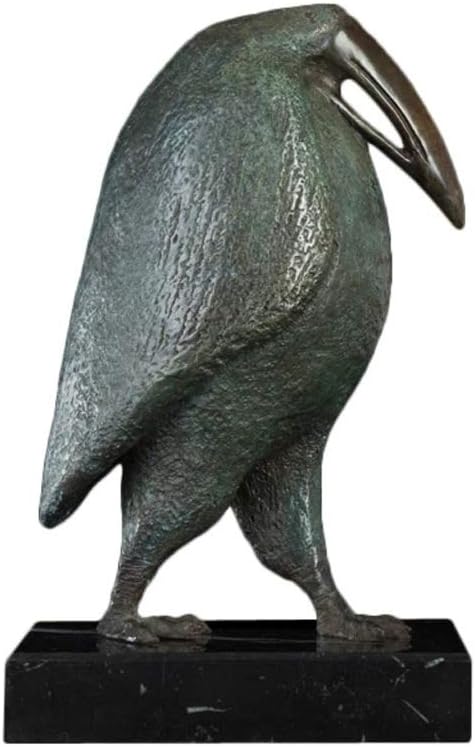 LIUJUN Office Decoration Antique Bronze Green Seafowl Animal Bird Statue Sculpture Abstract Seabird Figurines Art Decor