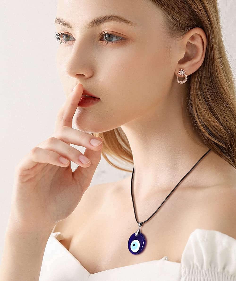 MAIBAOTA 10 Pcs Crystal Necklace Healing Amethyst Crystals Carnelian Chakra Necklaces Evil Eye Necklace Vintage Hippie Wiccan Boho Rose Quartz Moon Sun Jewelry Heart Gemstone Pendant for Women