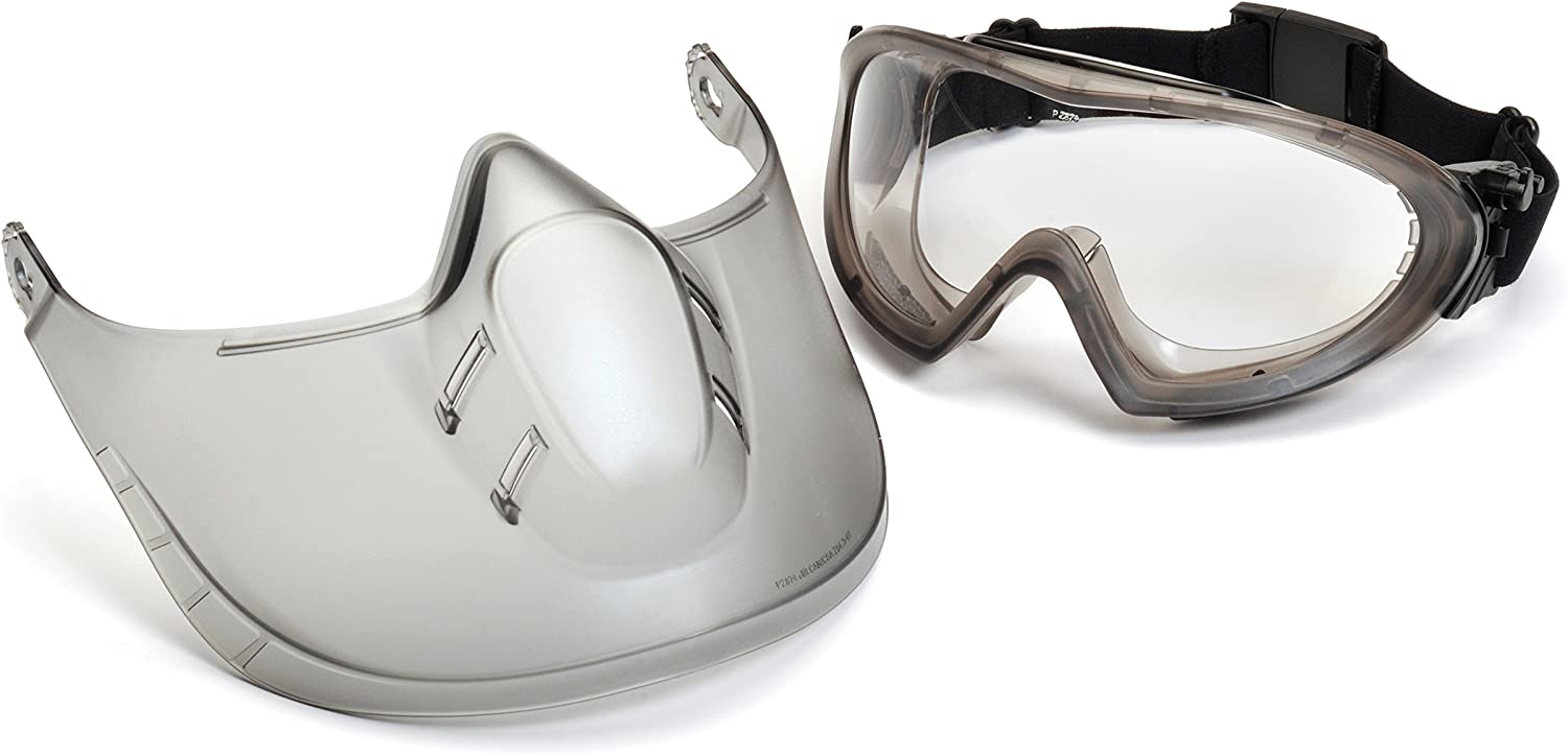 Pyramex Capstone Shield Safety Goggles and Face Shield for Full-Face Protection
