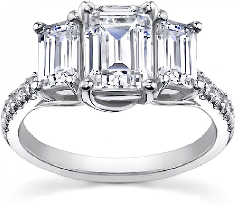 Madina Jewelry 2.10 ct Ladies Emerald Cut Diamond Engagement Ring in Platinum