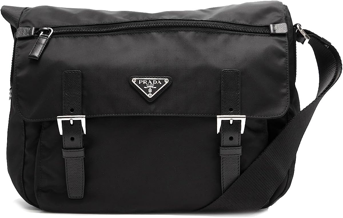 Prada Women's Black Nylon Fabric Crossbody Messenger Bag 1BD671