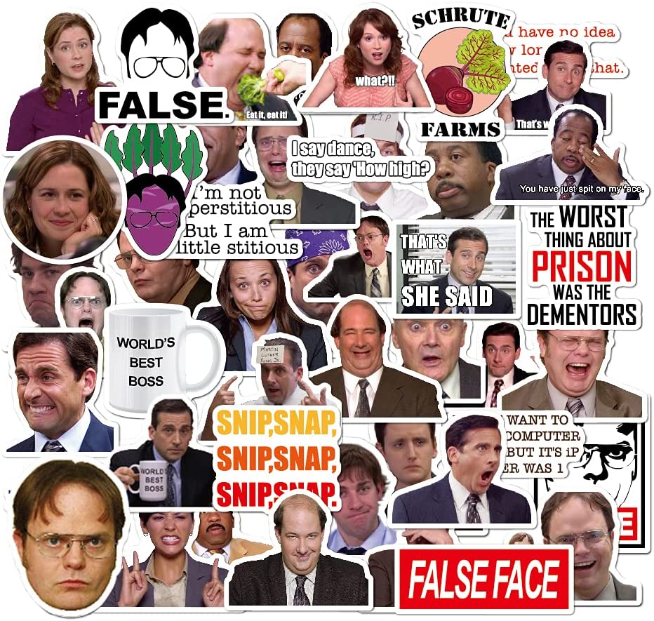 The Office Stickers Pack of 50 Stickers - The Office Stickers for Laptops, The Office Laptop Stickers, Funny Stickers for Laptops, Computers, Hydro Flasks (The Office-A)