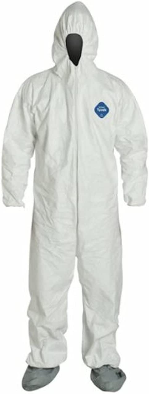 DuPont Industrial & Scientific DuPont TY122S 3XL EACH Disposable Elastic Wrist, Bootie and Hood Tyvek Coverall Suit 1414 White