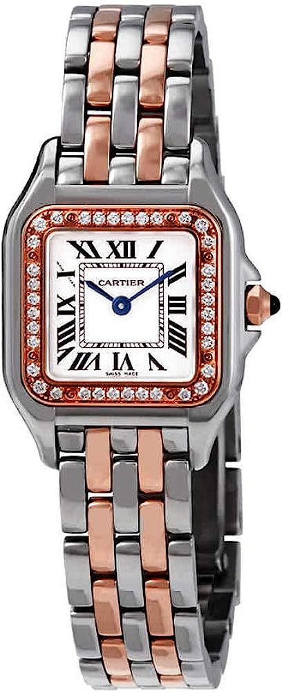 CARTIER Panthere de Silver Dial Steel and 18kt Rose Gold Small Ladies Watch W3PN0006