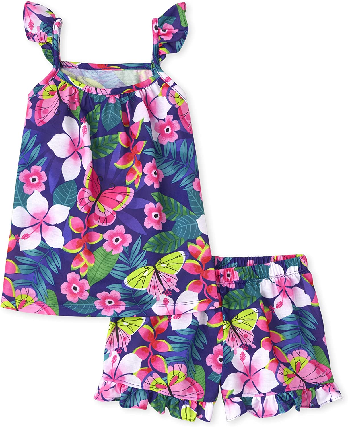 The Children's Place Girls Sleeveless Cami and Shorts 2 Piece Pajama Set