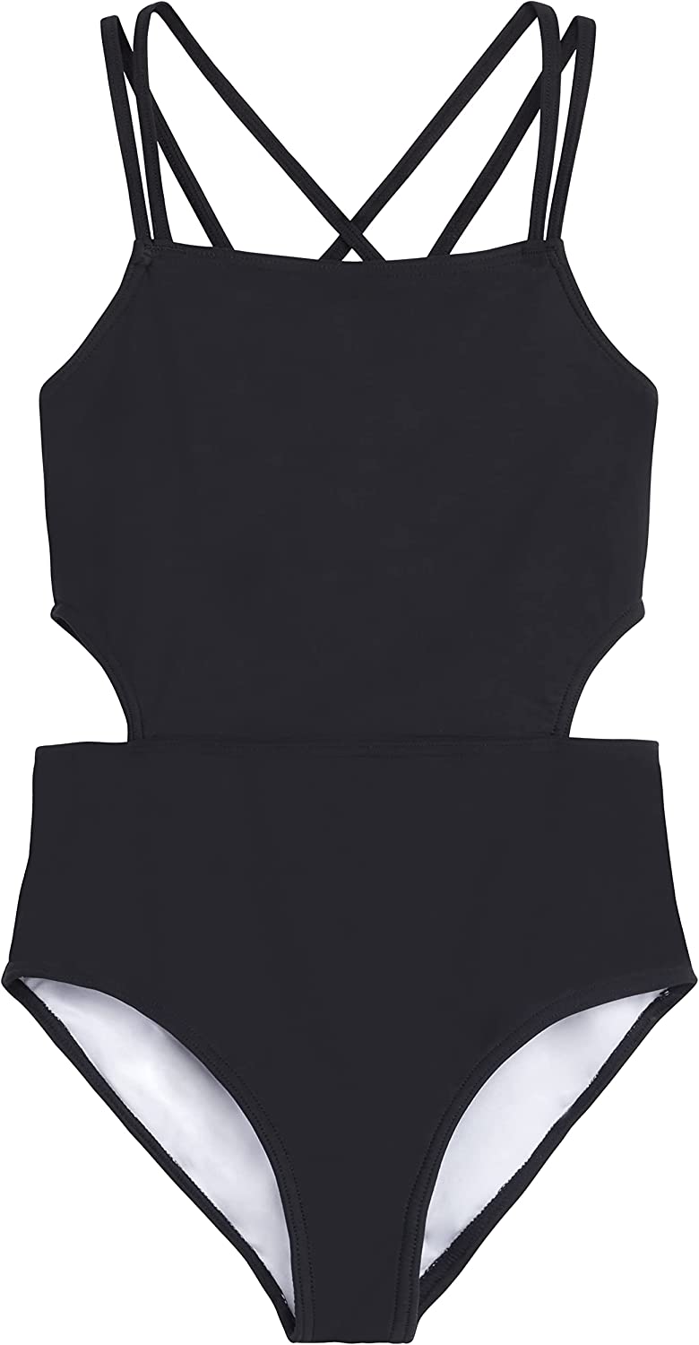 Kanu Surf Girls' Beach Sport Cut-Out 1-Piece Swimsuit