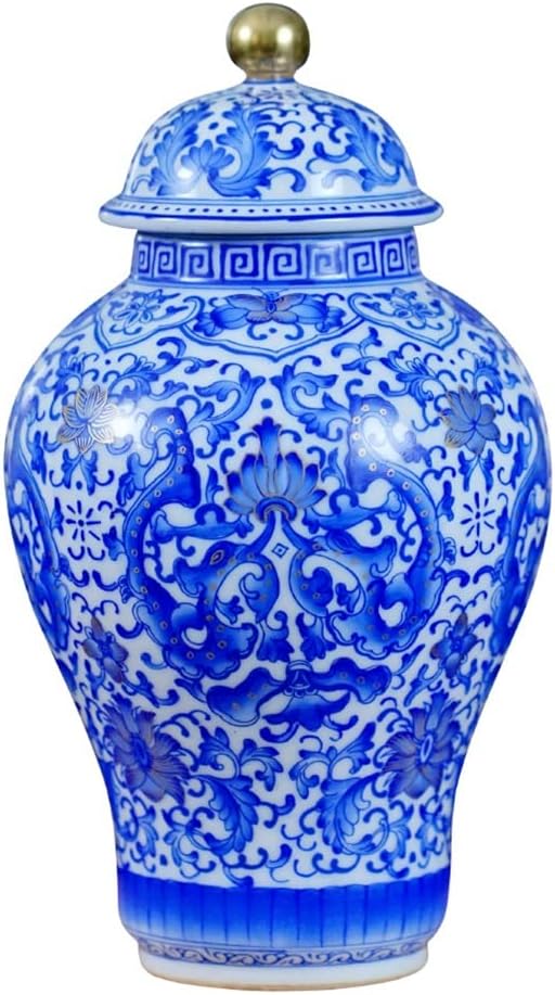 RENSLAT Ceramics Antique Hand Painted Glazed Blue Colored General Pot Ancient Shelf Decoration