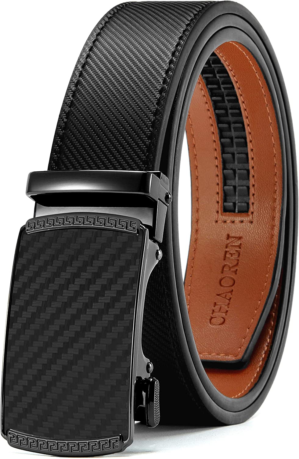 CHAOREN Leather Ratchet Belt Men - Customizable Fit, Effortless Style (35mm)