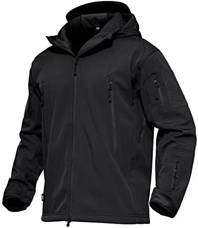 MAGCOMSEN Men's Tactical Jacket 7 Pockets Performance Fleece Lined Water Resistant Soft Shell Winter Coats