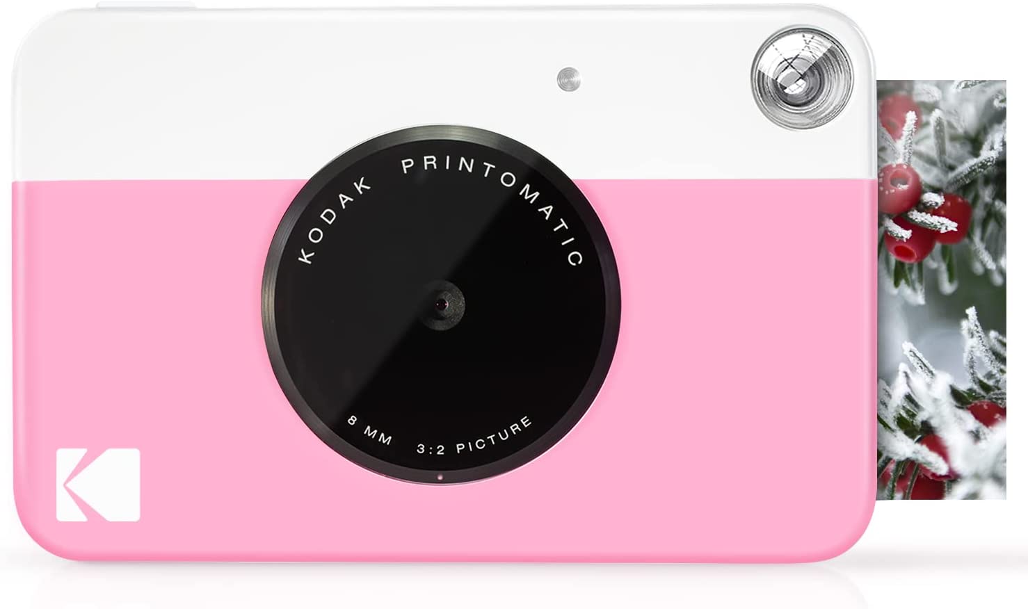 KODAK Printomatic Digital Instant Print Camera - Full Color Prints On ZINK 2x3&#34; Sticky-Backed Photo Paper (Pink) Print Memories Instantly