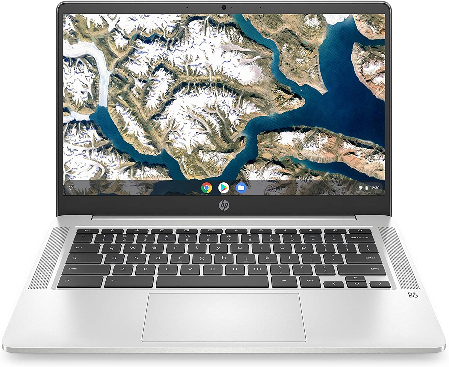 HP Chromebook 14 - 14" HD Non-Touch Intel Pentium Silver N5000, Intel UHD Graphics 605, 4GB RAM, 64GB eMMC, WiFi, Bluetooth, Audio by B&O, Chrome OS (Renewed)