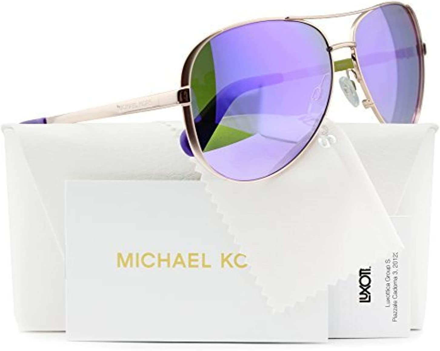 Michael Kors MK5004 Chelsea Aviator Sunglasses ,womens,Rose Gold w/Purple Mirror (1003/4V) MK 5004 10034V 59mm Authentic