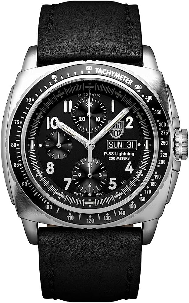 P-38 Lightning Automatic Chronograph - 9461 44mm / Black / Stainless Steel